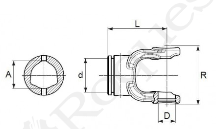 Pièces - TRANSMISSION CARDAN - Machoire T2 TUBE EXT