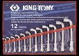 Jeu de 12 clés à pipe débouchées de 8 à 24mm 6x6pans King Tony