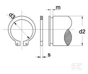 PIECES UNIVERSELLE PAG* - QUICAILLERIE* - Circlip 8 mm ext.