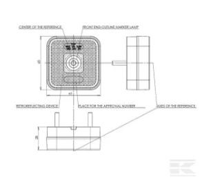 PIECES DETACHEES MOTOC - PIECES DETACHE MOTOC - Feu de gabarit LED, carré, 12-24V, 65x65x28mm, Kramp