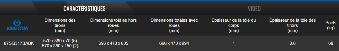 OUTILLAGE PLS* - OUTILLAGE A MAIN* - Servante d'atelier 7 tiroirs SQUAD