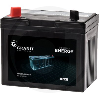 BATTERIE PLS* - MOTOCULTURE* - Batterie 12 V / 28 Ah AGM + A GAUCHE