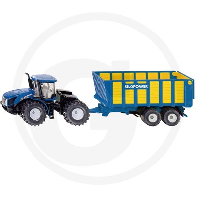 JOUETS PLS* - JOUETS* - Siku Tracteur articulé avec remorque d‘ensilage New Holland