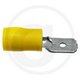 Cosses plates isolées jaune, 6,3 x 0,8 mm, pour câbles de 4,0 à 6,0 mm²
