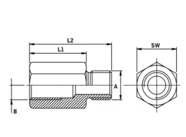 PIECES UNIVERSELLE PAG* - HYDRAULIQUE* - Réduction MBSP1/2-FBSP3/8