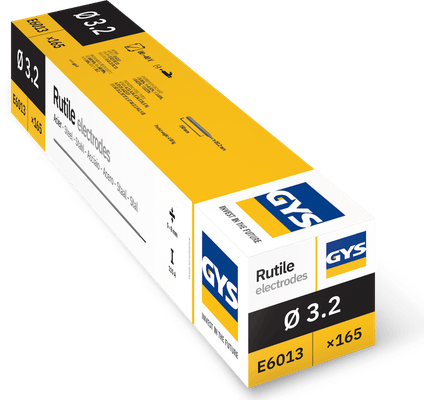 OUTILLAGE PLS* - CONSOMMABLE - 165 Électrode rutile universelle 3.2 , soudage en toutes positions. laitier facile à enlever. Excellente esthétique du cordon. Polarité -