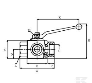 PIECES UNIVERSELLE PAG* - HYDRAULIQUE* - Vanne à bille 3/2-L - 1/2"BSP