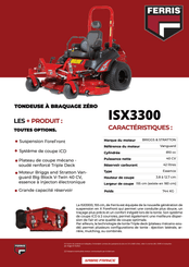 TONDEUSE  - TONDEUSE THERMIQUE - Tondeuse autoportée FERRIS ISX3300ZBVE4061SRDCE