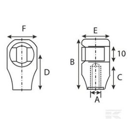 PIECES TRACTEUR PAG* - CONCURENCEE* - TETE DE VERIN GAZ