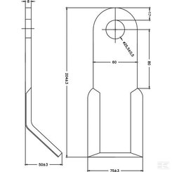 PIECES USURES AGRI PAG* - BROYAGE* - Fleau y 60x8x205D25 p/ Sicma