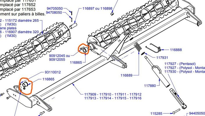 PIECES USURES AGRI PAG* - OUTILS A DENTS* - COUSSINET DE HERSE AXE 35 CARRÉ