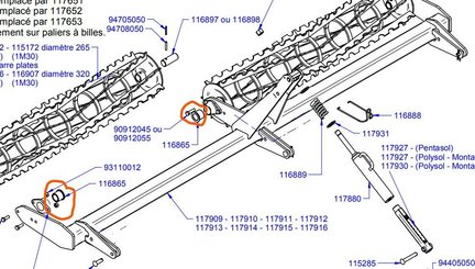 PIECES USURES AGRI PAG* - OUTILS A DENTS* - COUSSINET DE HERSE AXE 35 CARRÉ
