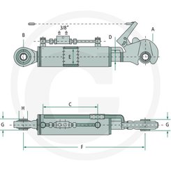 ATTELAGE PLS* - ATTELAGE* - Barre de poussee hydraulique Cat 2-2