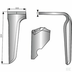 PIECES USURES AGRI PAG* - HERSE ROTATIVE FRAISE* - DENT DE HERSE RAPIDO GAUCHE MASCHIO GASPARDO