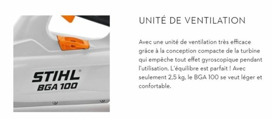 SOUFFLEUR - SOUFFLEUR A BATTERIE - BGA 100 Souffleur à batt
