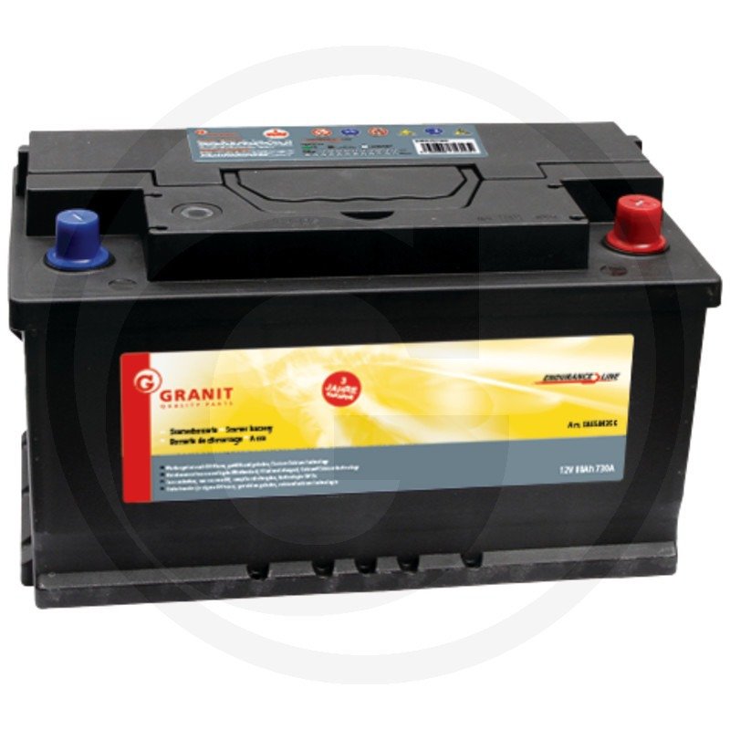 Vente Batterie 12V 80Ah, remplie Granit 58558035G  Cravero,  concessionnaire matériels Volvo-Mecalac Nantes - Rennes - Caen - Niort