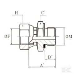 PIECES UNIVERSELLE PAG* - HYDRAULIQUE* - Racc. man. 7/8 JIC x 1/2 BSP
