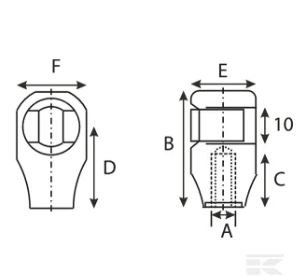 PIECES TRACTEUR PAG* - CONCURENCEE* - TETE DE VERIN GAZ
