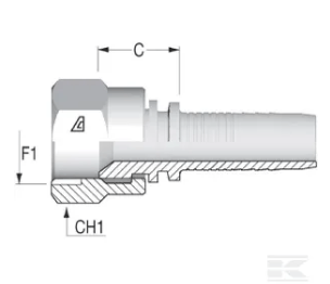 PIECES UNIVERSELLE PAG* - HYDRAULIQUE* - Raccord à sertir DN06-7/16 JIC