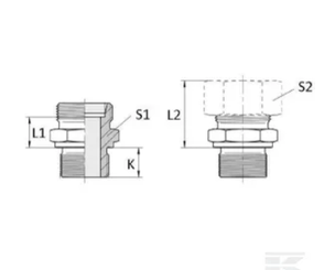 PIECES UNIVERSELLE PAG* - HYDRAULIQUE* - Union mâle 13-M18x150