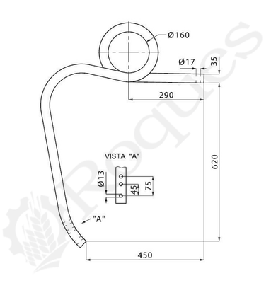 OUTILS A DENTS - DENT - DENT 35X35 D. GRAND DEGAGEMENT ( 620 ) / EUROZAPPA