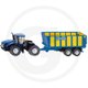 Siku Tracteur articulé avec remorque d‘ensilage New Holland