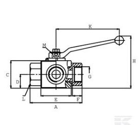 PIECES UNIVERSELLE PAG* - HYDRAULIQUE* - Vanne à bille 3/2-L - 1/2"BSP