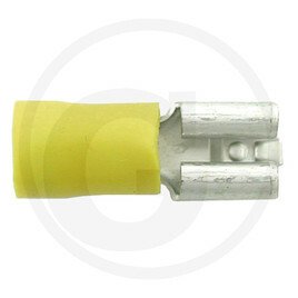ELECTRICITE ECLAIRAGE PLS* - ELECTRICITE ECLAIRAGE* - Cosses baïonnettes isol. jaune, 6,3 x 0,8 mm, pour câbles de 4,0 à 6,0 mm²