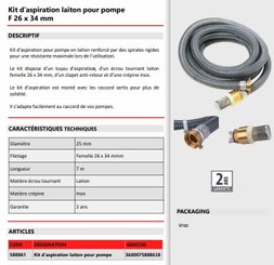 BRICOLAGE JARDINAGE PLS* - IRRIGATION ARROSAGE* - KIT ASPIRATION 25- 1''
