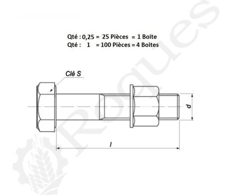 Pièces - TRAVAIL DU SOL - BOULON KUHN 16*1.5*55