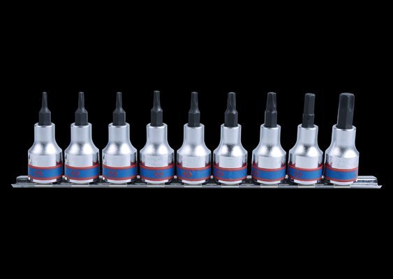 OUTILLAGE PLS* - ELECTROPORTATIF* - Rail de douilles 1/2" TORX® - 9 pièces King Tony