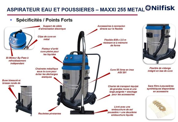 OUTILLAGE PLS* - GROS EQUIPËMENT ATELIER* - ASPIRATEUR - MAXXI 255 - Granit