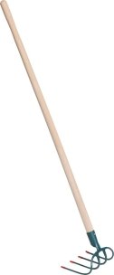 BRICOLAGE JARDINAGE PLS* - DIVERS* - Croc à fumier 4 dents avec manche 130cm Forge de Magne