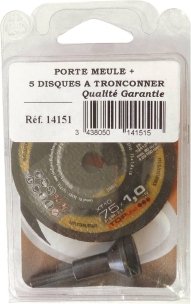 OUTILLAGE PLS* - CONSOMMABLE - PORTE MEULE + 5 DISQUE 75X1