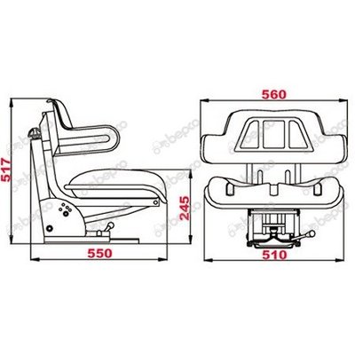 CABINE PLS* - ACCESSOIRES CABINES* - SIEGE BASIC A SUSPENSION MECANIQUE NOIR  50519756