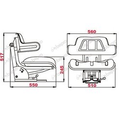 CABINE PLS* - ACCESSOIRES CABINES* - SIEGE BASIC A SUSPENSION MECANIQUE NOIR  50519756