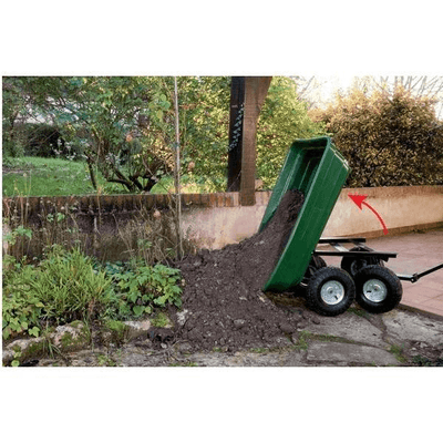 CONSOMMABLE MOTOC PLS* - DIVERS* - CHARIOT DE JARDIN AVEC BAC VERT EN PLASTIQUE BASCULANT - 75 LITRES - 250 KG MAX
