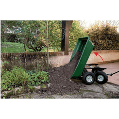 CONSOMMABLE MOTOC PLS* - DIVERS* - CHARIOT DE JARDIN AVEC BAC VERT EN PLASTIQUE BASCULANT - 75 LITRES - 250 KG MAX