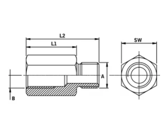 PIECES UNIVERSELLE PAG* - HYDRAULIQUE* - Réduction MBSP1/2-FBSP3/8