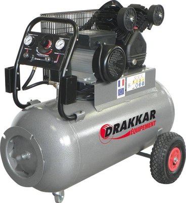 OUTILLAGE PLS* - GROS EQUIPËMENT ATELIER* - Compresseur à courroie 100L 9 bar 3CV tête en V 230V avec tableau de contrôle