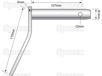 Pièces - SPAREX - Axe 36.5mm, l.u.127mm avec poi