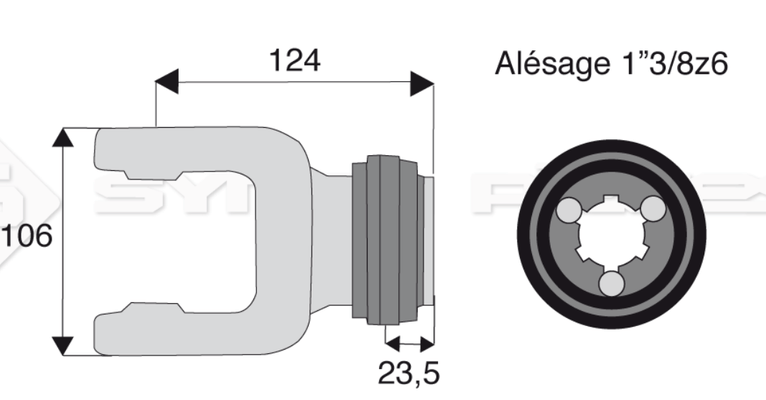 TRANSMISSION A CARDAN - MACHOIRE - MACHOIRE TYPE 3683100