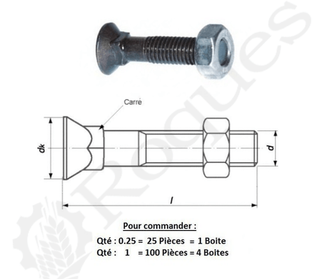 Divers - Non définie - BOULON TFCC 11X70