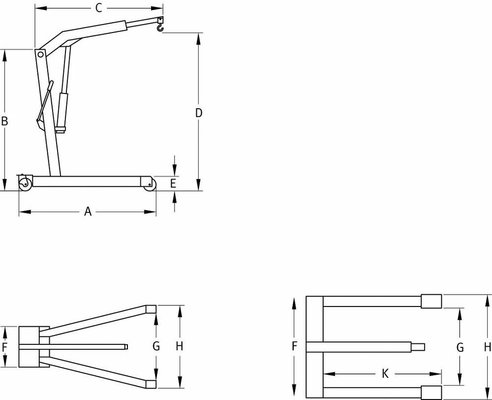 OUTILLAGE PLS* - GROS EQUIPËMENT ATELIER* - Grue d'atelier pliante 1T