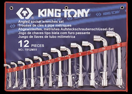 OUTILLAGE PLS* - OUTILLAGE A MAIN* - Jeu de 12 clés à pipe débouchées de 8 à 24mm 6x6pans King Tony