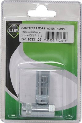 ACCESSOIRE GRAISSAGE ET LUBRIFICATION PLS* - ACCESSOIRE GRAISSAGE ET LUBRIFICATION* - LOT 2 AGRAFES 4 MORS POMPE A GRAISSE / coque