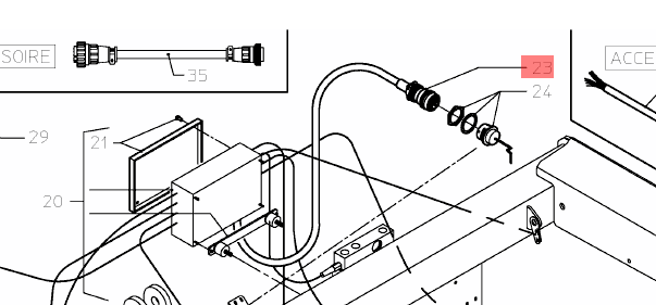 PIECES TECHNIQUES AGRI PAG* - FERTILISATION* - ISO Cable upgrade set. L=3,7m Vicon