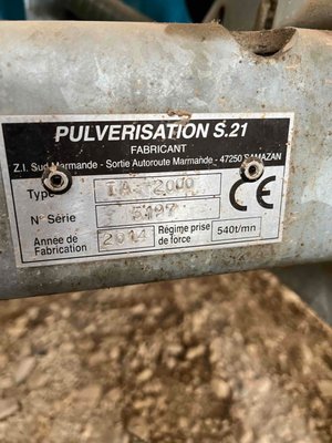 Atomiseur Pulverisation S21 TA 2000